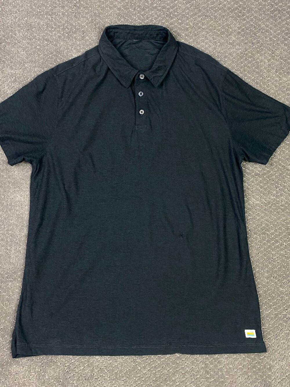 Vuori Strato Polo Shirt Mens Large Black Tech Performance Golf ^REPAIR